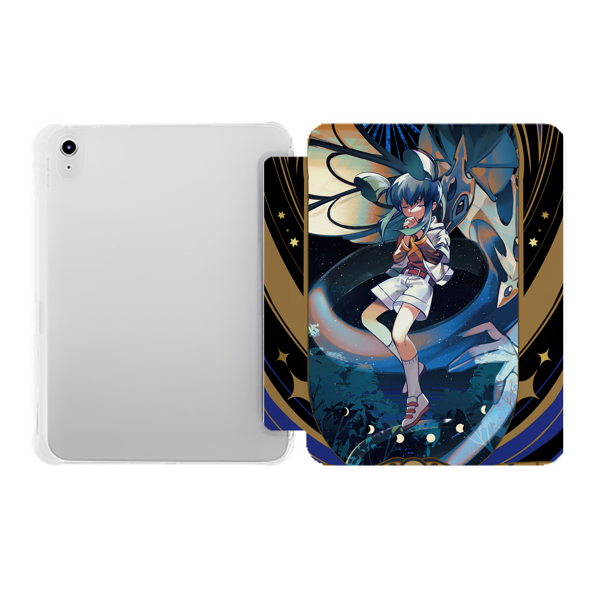 （画像用） 遊☆戯☆王 Yu-Gi-Oh! IPad ケース ペン収納付き 三つ折りスタンド PUレザー×シリコン 対応機種9.5/10.5/10.9インチ